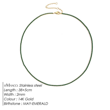 eManco Fashion Crystal High Quality Stainless Steel Gold Plated Necklace Ladies Charming Accessories Gifts Wholesale PlatiNum