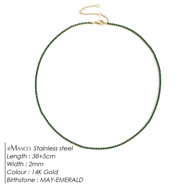 eManco Fashion Crystal High Quality Stainless Steel Gold Plated Necklace Ladies Charming Accessories Gifts Wholesale PlatiNum