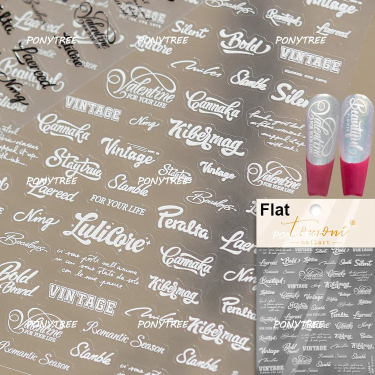 English Word Christmas Tree Calligraphy Font Reindeer Bell Gift Bowknot Starburst Adhesive Nail Charm Art Sticker Manicure Decal