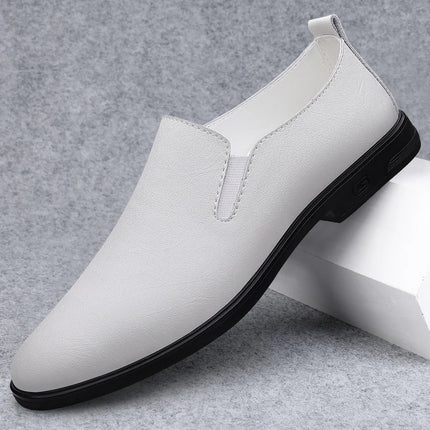 Mocassini comodi in pelle bovina da uomo neri classici alla moda di marca scarpe Casual in pelle con suola morbida traspirante cava estiva da uomo