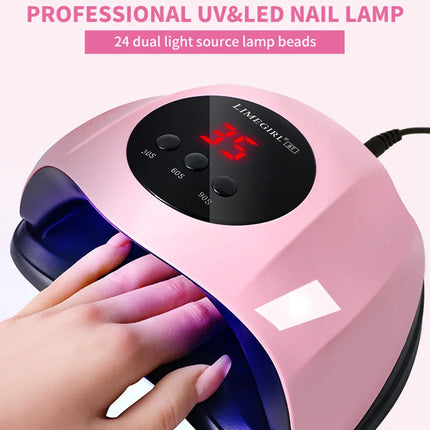 LIMEGIRL Rofessional 24LED Nail Lamp with LCD Display & Sensor Suitable for /LED Nail Polish, 4 Timer Settings, Instant Nail Dryer for Gel Polish, Lamp for Home Salon, Nail Glue Tool, No Adapter Required Gift for DIY