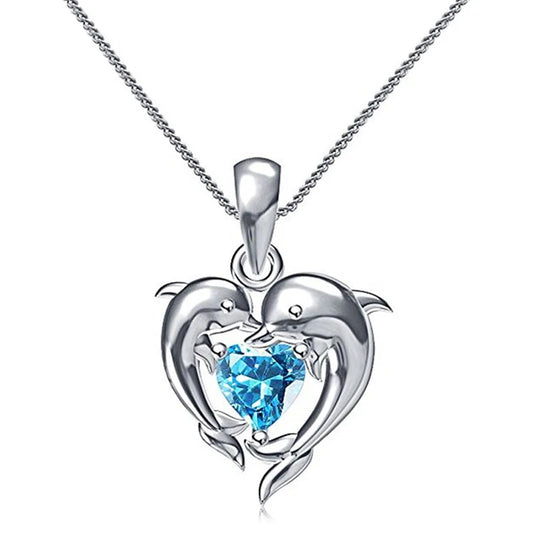Huitan Romantic Love Dolphin collana con ciondolo per le donne regalo squisito cerimonia di nozze festa accessori unici gioielli di moda