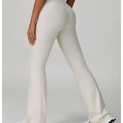 Flared Leggings Women's Wide-leg Pants High Waisted Hip lifting Yoga Pants Quick Drying Running Exercise Fitness Bell bottoms PlatiNum