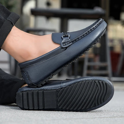 Mocassini in Pelle da Uomo Stile Britannico, Traspiranti, Slip-on, per Guida e Outdoor, Scarpe Casual Classiche Fatte a Mano, Design Elegante