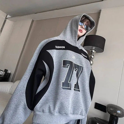 LUZHEN Street Wear Sports Two-piece Sets Men's Fashion Autumn 2025 New Color Contrast Splicing Loose Casual Pants Hoodies JY3686 PlatiNum
