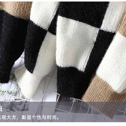 2023 New Style Turtleneck Sweater Men Pullovers Autumn Winter Soft Lightweight Warm Knitted Jumper Hombre Plaid Sweater