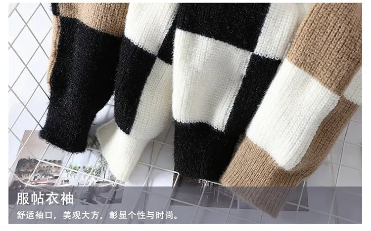 2023 New Style Turtleneck Sweater Men Pullovers Autumn Winter Soft Lightweight Warm Knitted Jumper Hombre Plaid Sweater