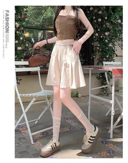 Shorts Womens Woolen High Waist Double Deck Winter Office Lady Mature Classic Elegant Commuter Flannel Warm Formal Workwear