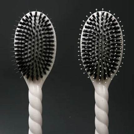 Scalp Massage Boar Bristle Fried Dough Twists Hair Brush Reduces Hair Breakage Detangling Hair Comb Portable Daily Hair Styling Accessories