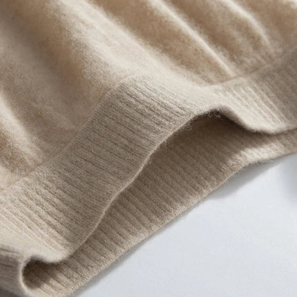New Straight A-line Skirt Women's 100% Cashmere knitwear Spring Autumn Casual Loose Tassels Soft High Waist Mid Length Skirt PlatiNum