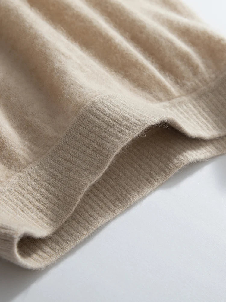 New Straight A-line Skirt Women's 100% Cashmere knitwear Spring Autumn Casual Loose Tassels Soft High Waist Mid Length Skirt PlatiNum