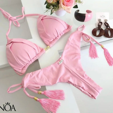 RUOTONGSEPT 2025 Nuovo Sexy Costume da Bagno Triangolare in 13 Colori per Donne, Bikini Brasiliano, Costume Push-Up, Set Bikini da Spiaggia platinumshop