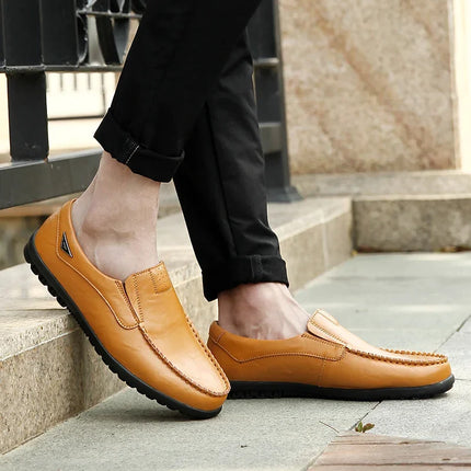 Scarpe Casual da Uomo in Vera Pelle di Lusso, Mocassini Estivi Cuciti a Mano, Traspiranti, Slip-on, Scarpe da Guida, Taglia Grande 47