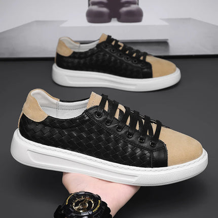Sneakers Premium Breathable Woven Black Casual Shoes for Men Lightweight Comfortable Daily Walking Outdoor Footwear