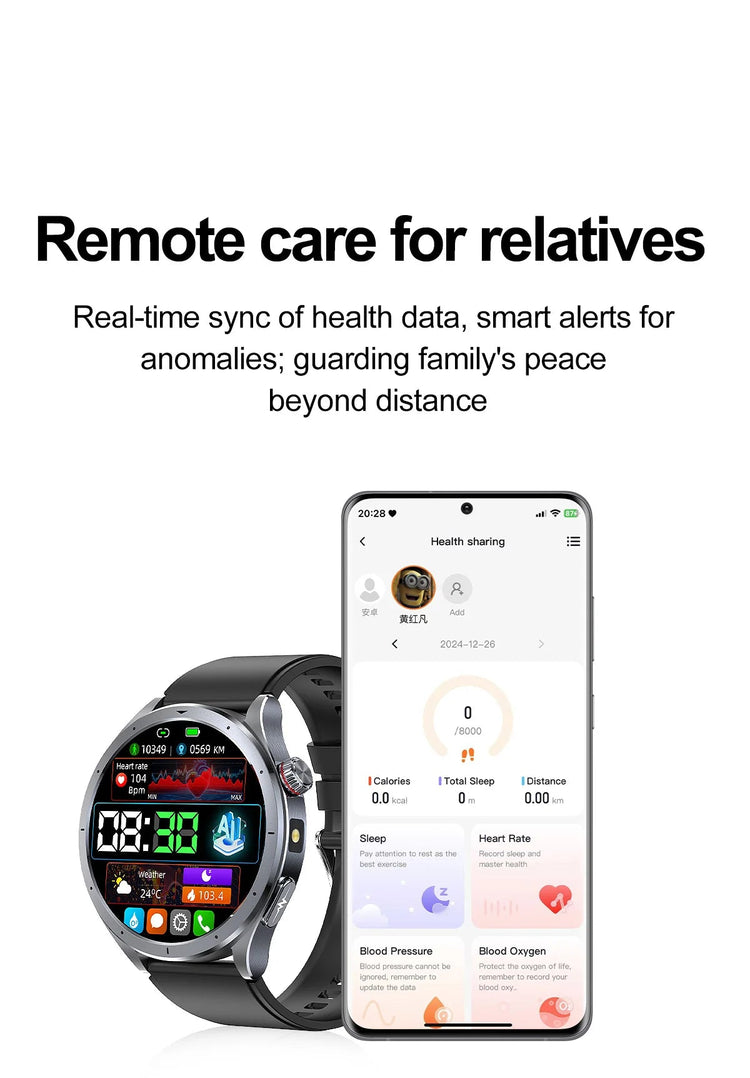 Nuovo Smartwatch 2026 per Analisi del Grasso Corporeo, ECG+PPG, Acido Urico, Pressione Sanguigna, Ossigeno nel Sangue, Orologio con Chiamate per Uomini e Donne platinumshop