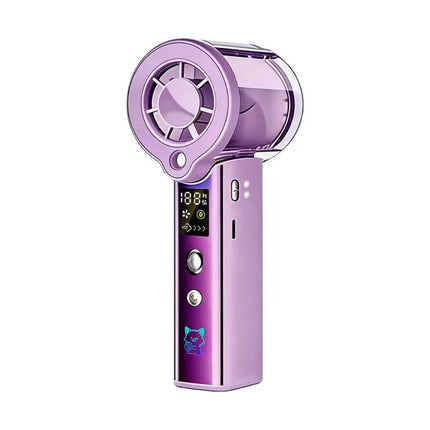 Ventilatore Portatile con Spray d'Acqua e Graffiti Laser, 3000 mAh Ricaricabile, 100 Velocità, per Casa e Esterni