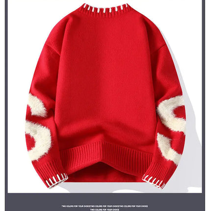 New Fashion Men Outwear O-neck Knitted Pullover Sweaters Man Loose Casual Sweaters Quality Male Pullovers Winter Clothing 4XL