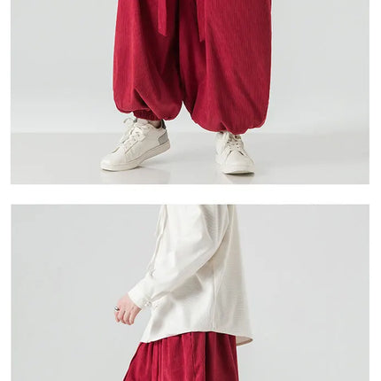 Pantaloni di velluto a coste da uomo autunno inverno pantaloni larghi casual oversize da uomo streetwear moda Harajuku donna pantaloni in vita elastica da uomo