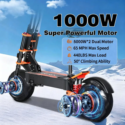 Monopattino Elettrico EU X8 per Adulti, 8000W Doppio Motore, 60V 38AH, Ruote da 14 Pollici, Fuoristrada, Velocità Massima 100KM/H, Autonomia Massima 120KM, Carico Massimo 200kg