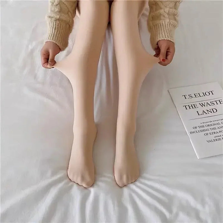 Fleece Lined Tights Women Winter Thermal Leggings Polar Skin Black Opaque Stockings Thick Warm Pantyhose Colorful Leg Warmers PlatiNum