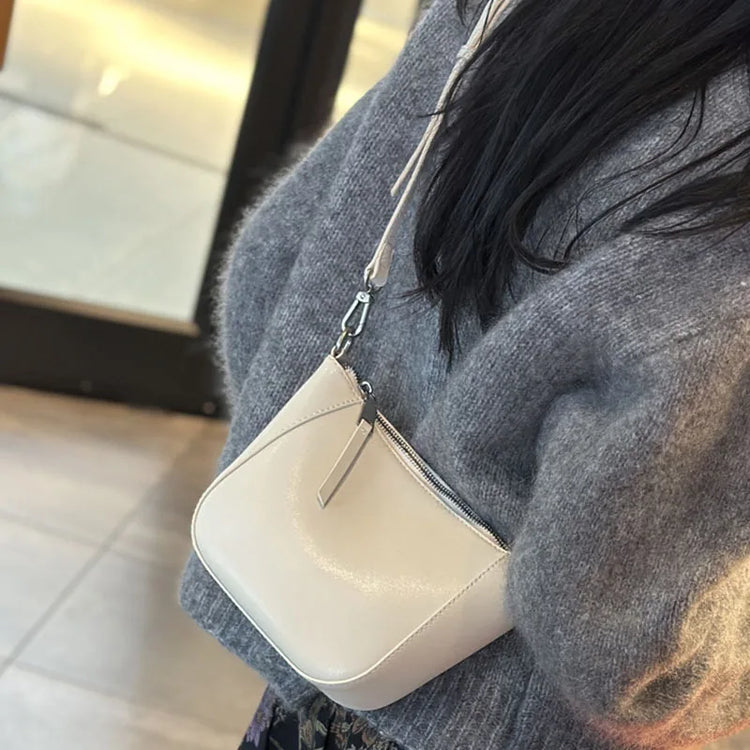 Nuova borsa in vera pelle, versatile borsa a tracolla piccola in pelle di vacchetta di alta qualità per donna