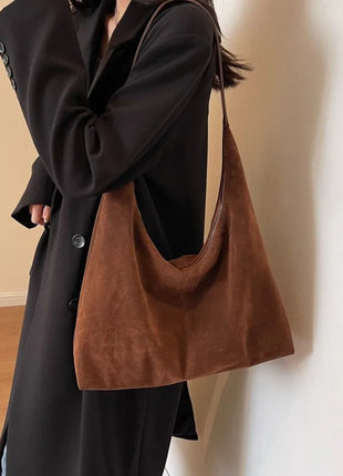 Women Suede Shoulder Bag with Zipper Hobo Bags Large Capacity Handbag Slouchy Bag Commuter Travel Bag Purses and Handbags PlatiNum