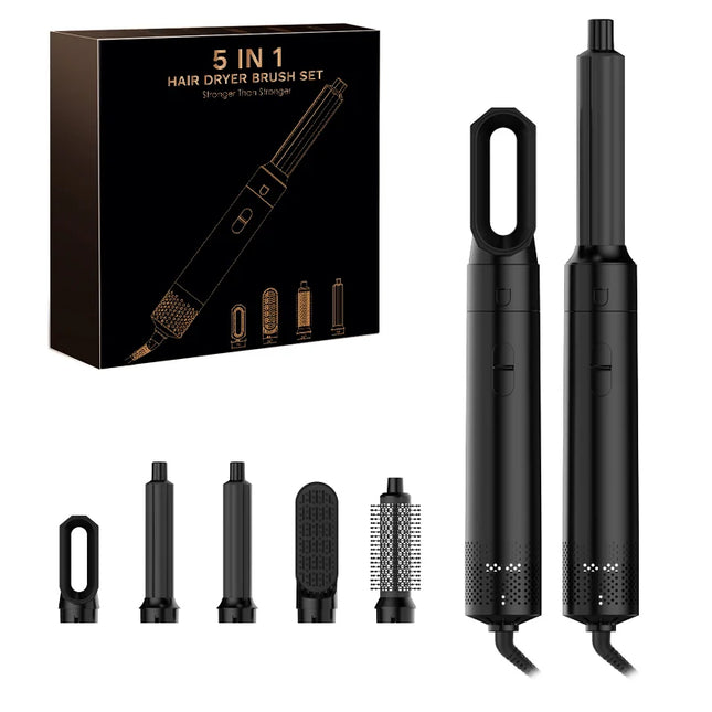 5 in 1 Hair Styler Powerful Fast Drying Ionic Hair Dryer High Speed Hot Comb Brush Set Professional Hair Straightener