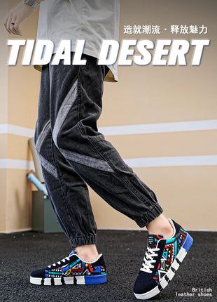 Nuove Scarpe Estive alla Moda per Uomo, Sneakers Sportive Antiscivolo da Passeggio, Scarpe Casual in Tela con Motivi, Zapatos Maschili