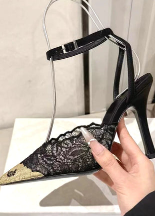 2026 Summer Trendy New Shiny Fish Mouth Toe Sexy Stiletto Sandals Woman Quality Sequined Thin High Heel Slippers for Women Shoes PlatiNum