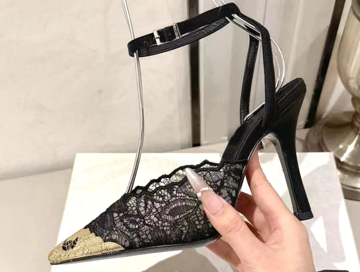 2026 Summer Trendy New Shiny Fish Mouth Toe Sexy Stiletto Sandals Woman Quality Sequined Thin High Heel Slippers for Women Shoes PlatiNum