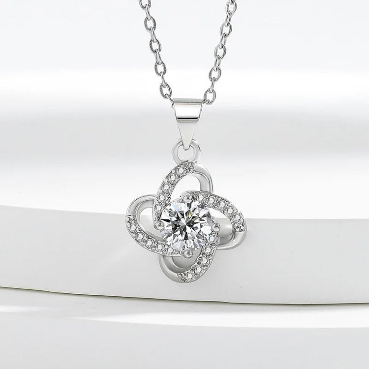 Nuova Collana in Argento Sterling 925 con Pendente in Zirconia 5A per Donna, Gioielli da Matrimonio, Accessori Raffinati, Catena alla Moda, Regalo per Feste PlatiNum