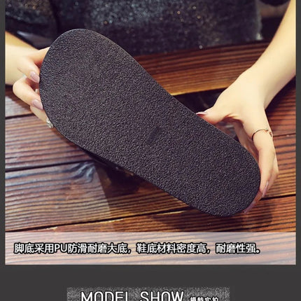 2025 Summer New Women's Fashion Letter Designer Sandals Casual Thick Bottom Round Toe Leather Beach Shoes Женские Сандалии PlatiNum
