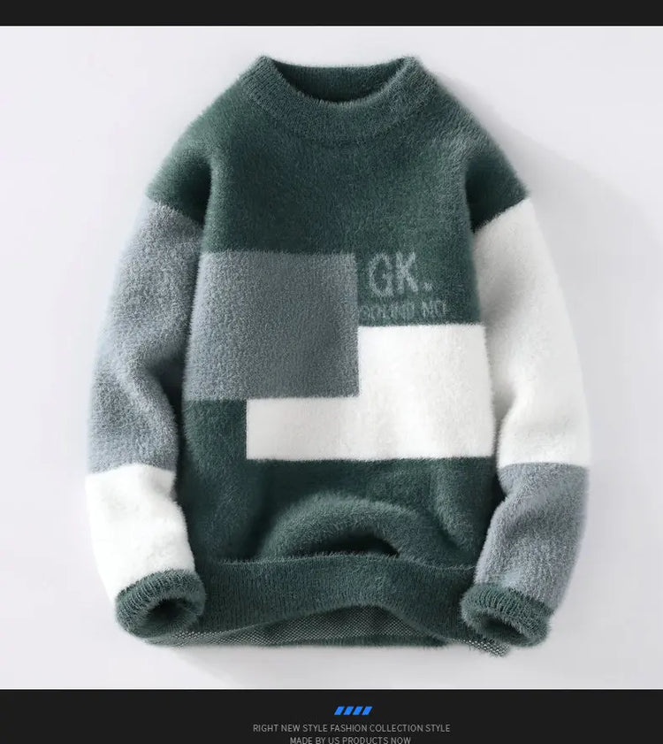 Sweaters men 2025 Winter Letter pattern thick sweater men Student youth sweaters autumn Men's wool pullovers full size S-3XL
