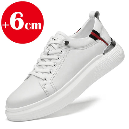 Men's Leather Casual Shoes 6/8 Cm Height-enhancing Sport Shoes Men Vulcanize Shoes Luxury Tennis Training Shoe Zapatos De Hombre