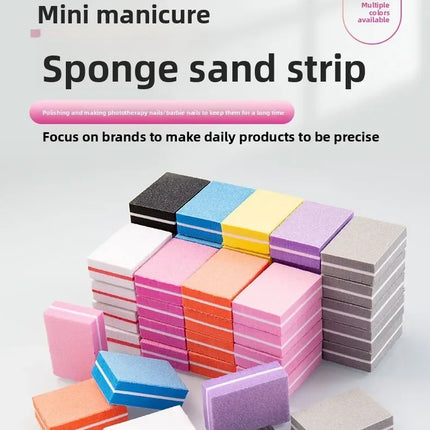 50pcs Lot Two-sided Mini Nail File Blocks Colorful Sponge Nail Buffer Block Nail Polishing Manicure Tools 100/180 Grit Wholesale 2026