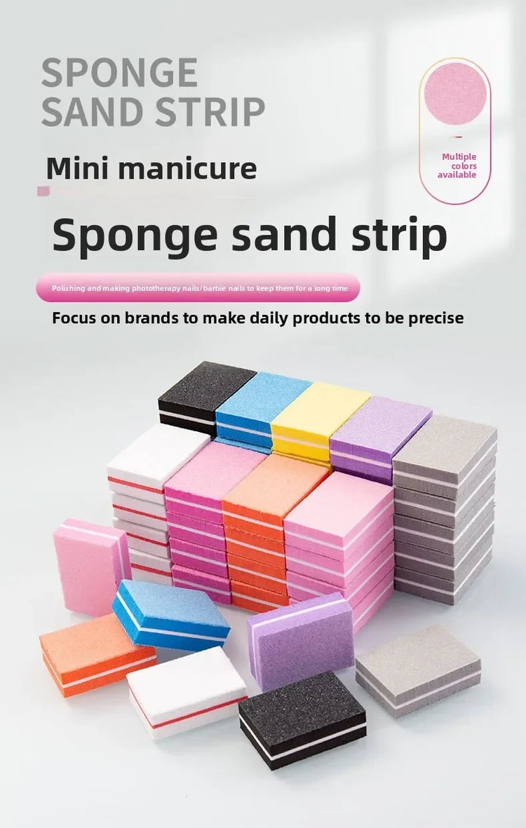 50pcs Lot Two-sided Mini Nail File Blocks Colorful Sponge Nail Buffer Block Nail Polishing Manicure Tools 100/180 Grit Wholesale 2026