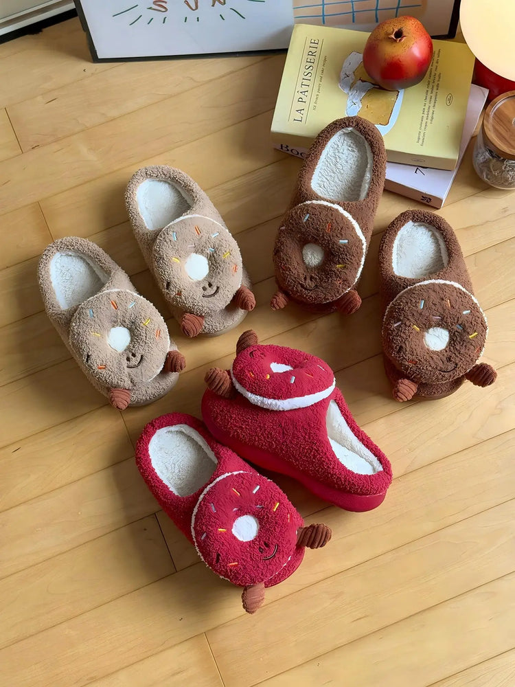 Plush Cotton Slippers Women Winter Indoor Home Shoes Anti-slip Thick Warm Cotton Shoes Cartoon Slippers Soft Comfortable Slipper