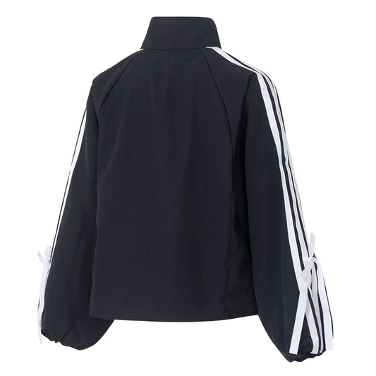 Adidas Women's Fashion Loose Black Woven Jacket Windbreaker Jacket Kt5003