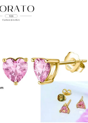 Lussuosa geometria 925 orecchio in argento sterling Ago rosa serie zircone orecchini a cerchio pendenti dolce moda regali di gioielli da sposa platinumshop