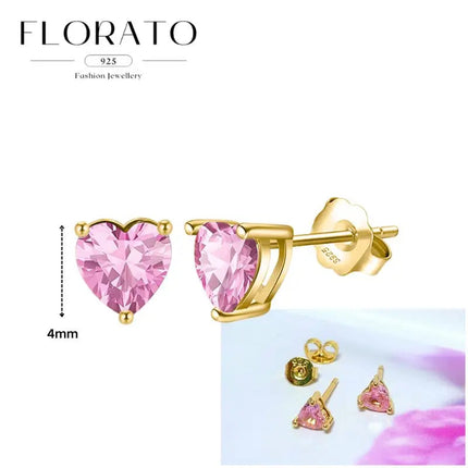 Lussuosa geometria 925 orecchio in argento sterling Ago rosa serie zircone orecchini a cerchio pendenti dolce moda regali di gioielli da sposa platinumshop