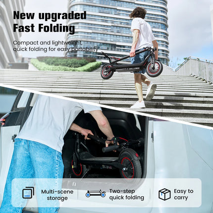 Monopattino Elettrico iScooter W6 10 Pollici 500W per Adulti, E-Scooter 36V 10.5Ah, Velocità 35km/h, Supporto APP, Autonomia 30km, Monopattini Elettrici Urbani