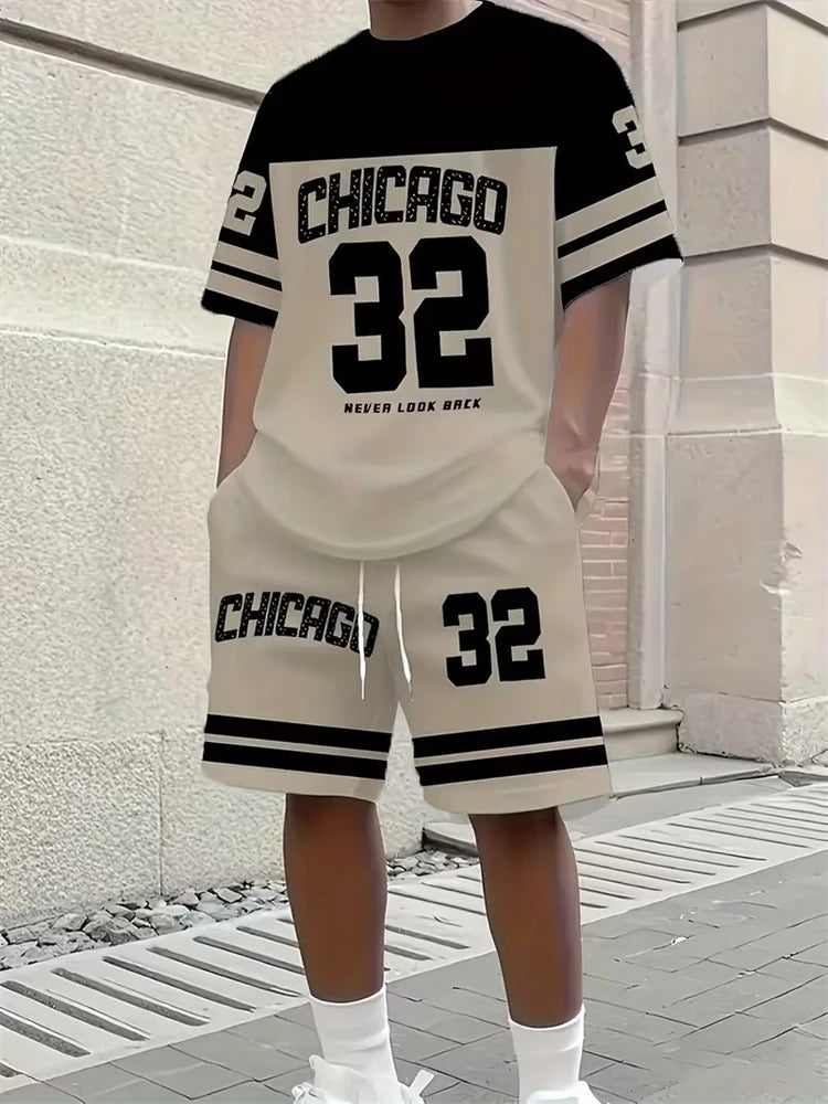 2026 Primavera/Estate Nuovo Top a maniche corte da uomo semplice e casual e pantaloncini casual, set primavera/estate da uomo casual da strada 2 pezzi platinumshop