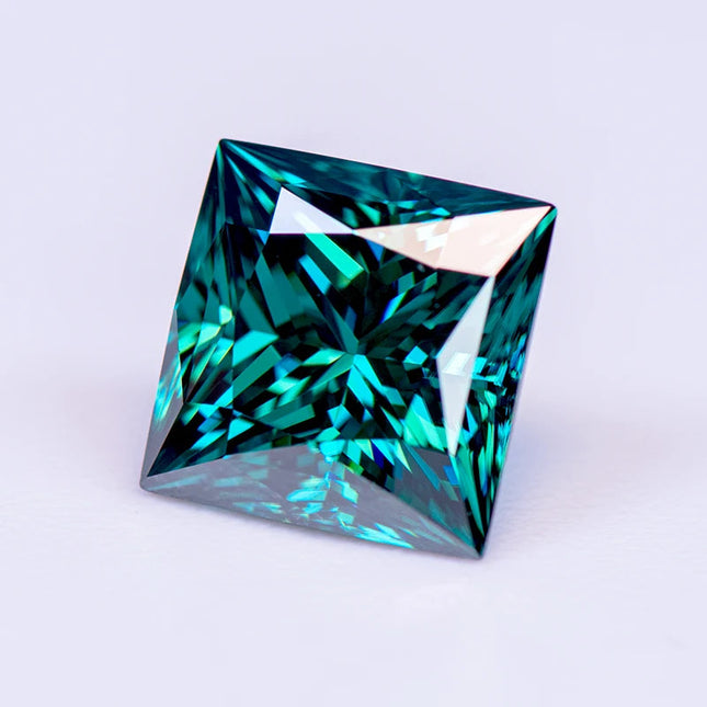 Moissanite Lab Diamond Princess Cut Primary Color Emerald Green with Certificate Advanced Jewelry Making jewelry for woman PlatiNum
