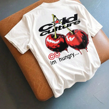 T-shirt casual a maniche corte con stampa retrò alla moda da uomo, primavera/estate