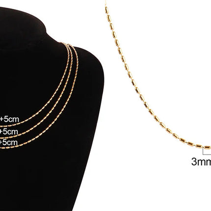 316 Stainless Steel Necklaces For Women Necklace Long Beads Chain Necklace Choker Necklace Bead Necklace Fashion Jewelry Gift PlatiNum