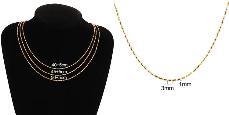 316 Stainless Steel Necklaces For Women Necklace Long Beads Chain Necklace Choker Necklace Bead Necklace Fashion Jewelry Gift PlatiNum