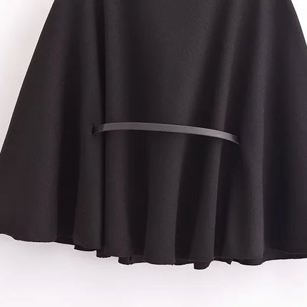 Belt Poncho Capes Women Black Cloaks Winter Coats Woman 2025 Bat Sleeve Cape Coats for Women Fashion Women's Cape Jacket