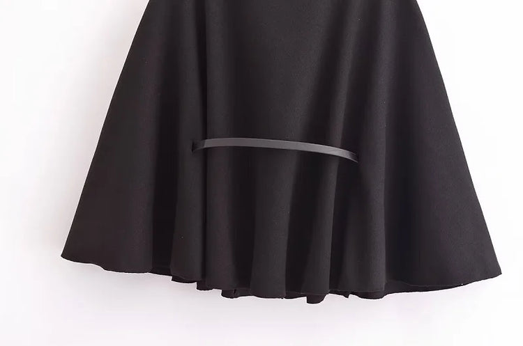Belt Poncho Capes Women Black Cloaks Winter Coats Woman 2025 Bat Sleeve Cape Coats for Women Fashion Women's Cape Jacket