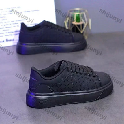 Fashion Concise Solid Flats 2026 Spring New Arrivals Men Casual Sport Shoes Increase Height Comfortable Platform Sneakers