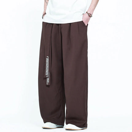 Pantaloni da uomo in stile giapponese con stampa Ukiyo-e, pantaloni comodi e alla moda, pantaloni larghi da uomo, pantaloni casual a gamba dritta da uomo